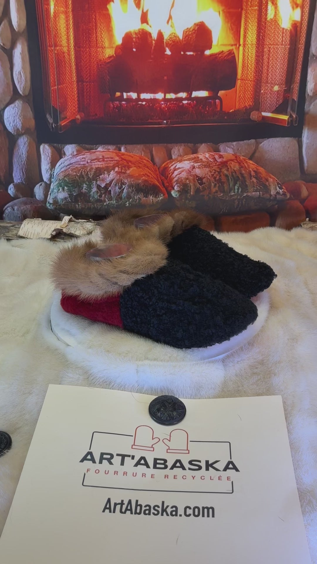 Slipper Lina pointure 9 femme – Sherling italien & cuir recyclé, pièce unique faite à la main au Québec