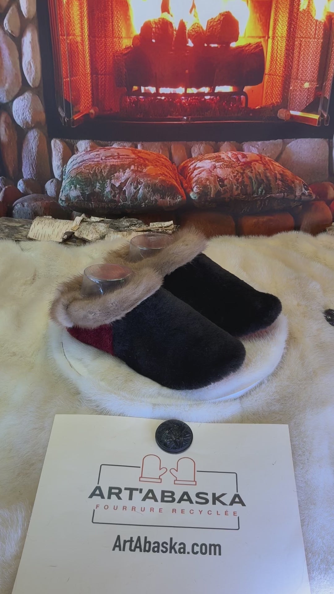 Slipper Rita pointure 7 femme – Sherling italien & cuir recyclé, pièce unique faite à la main au Québec