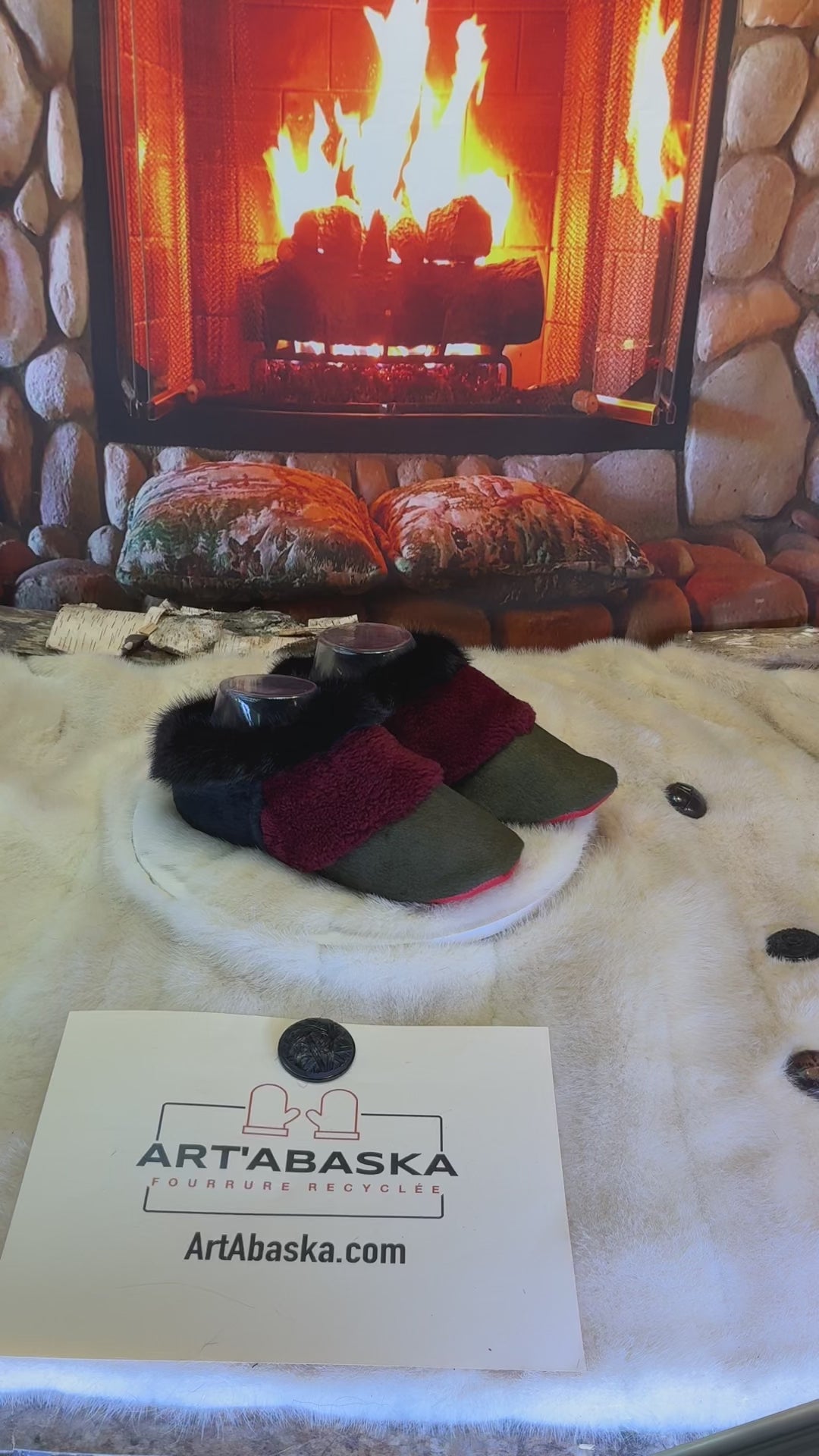 Slipper Fernande pointure 7 femme – Sherling italien & cuir recyclé, pièce unique faite à la main au Québec