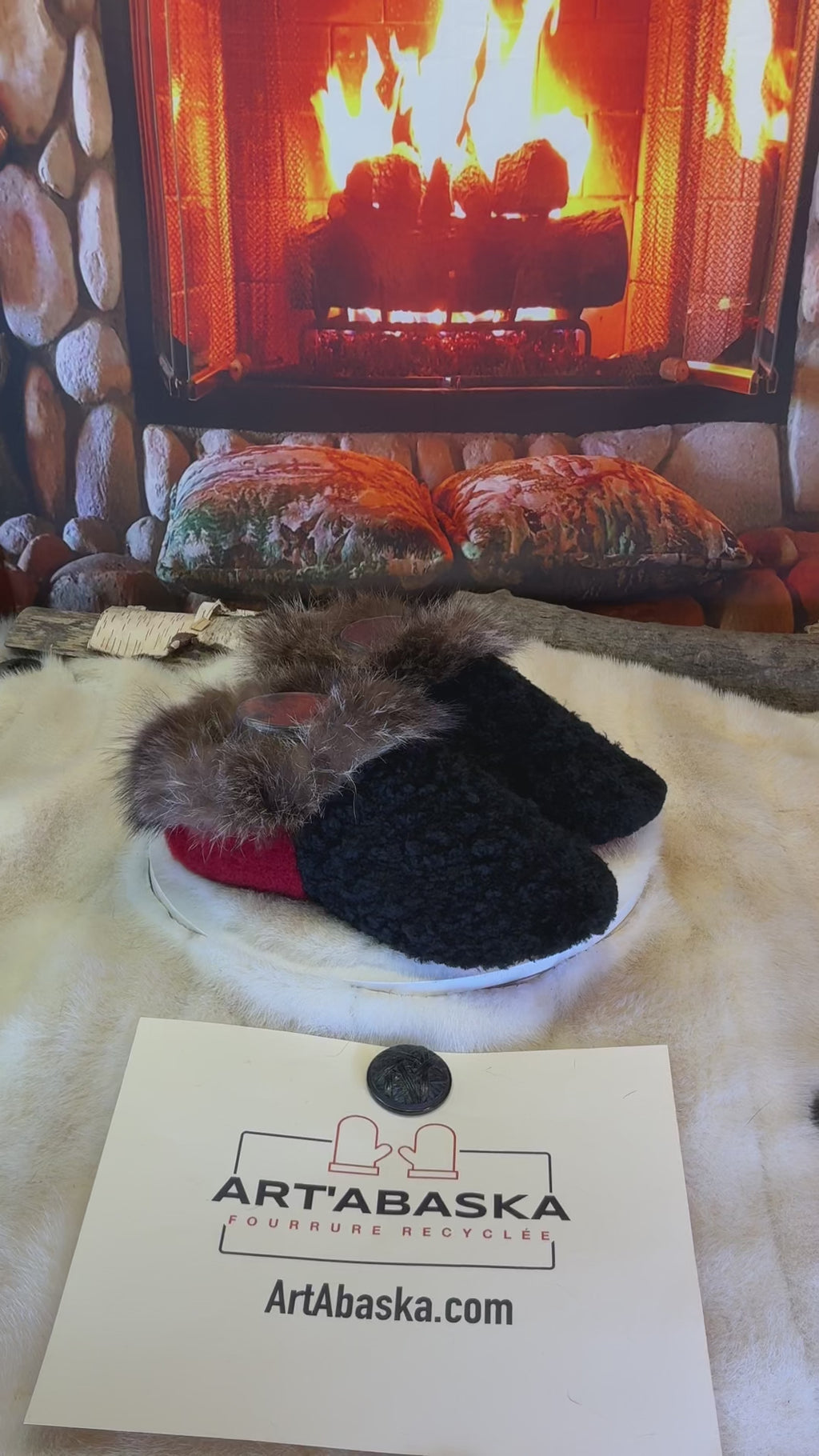 Slipper Les Madeleine pointure 9 femme – Sherling italien & cuir recyclé, pièce unique faite à la main au Québec