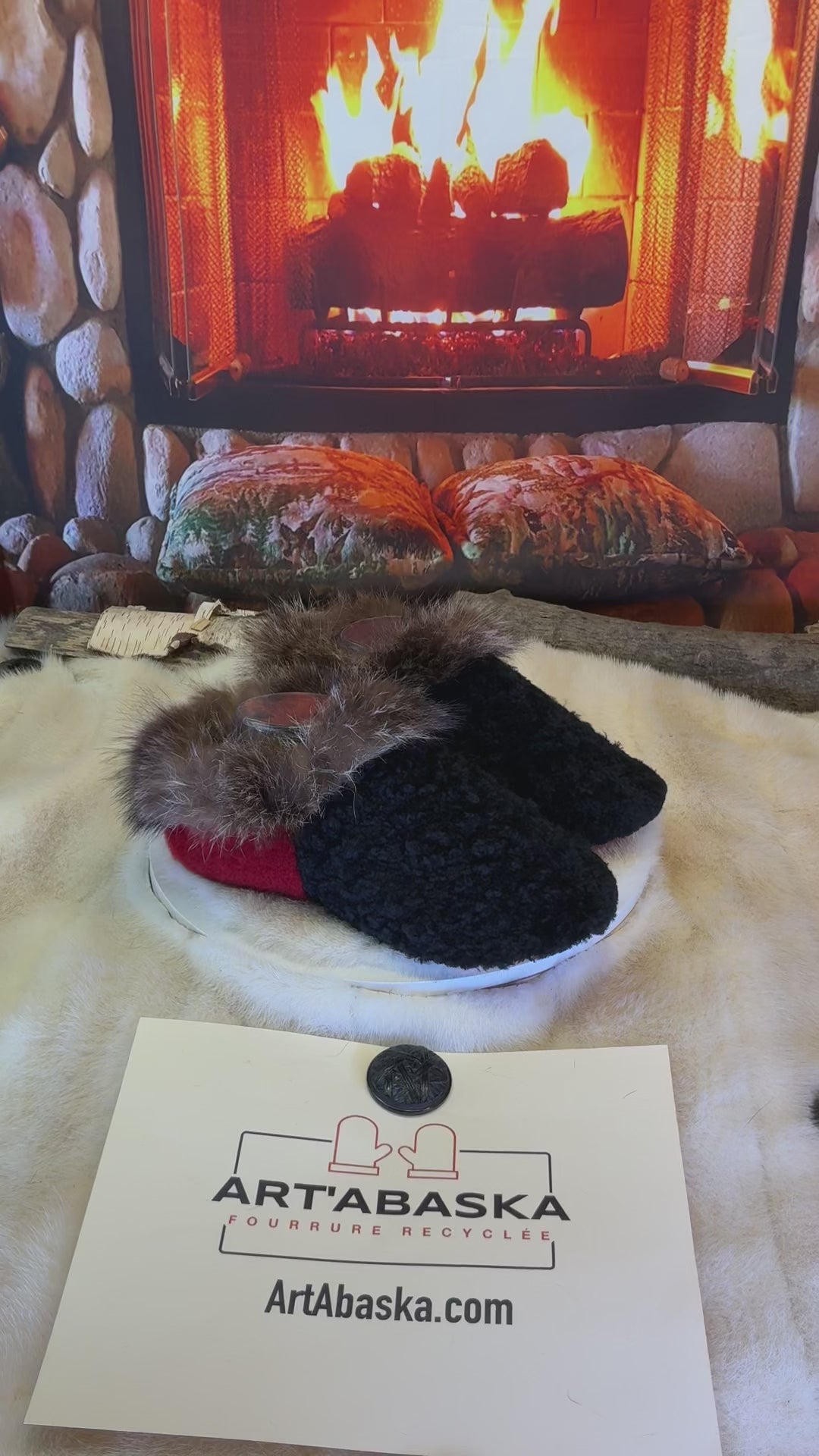 Slipper Les Madeleine pointure 9 femme – Sherling italien & cuir recyclé, pièce unique faite à la main au Québec