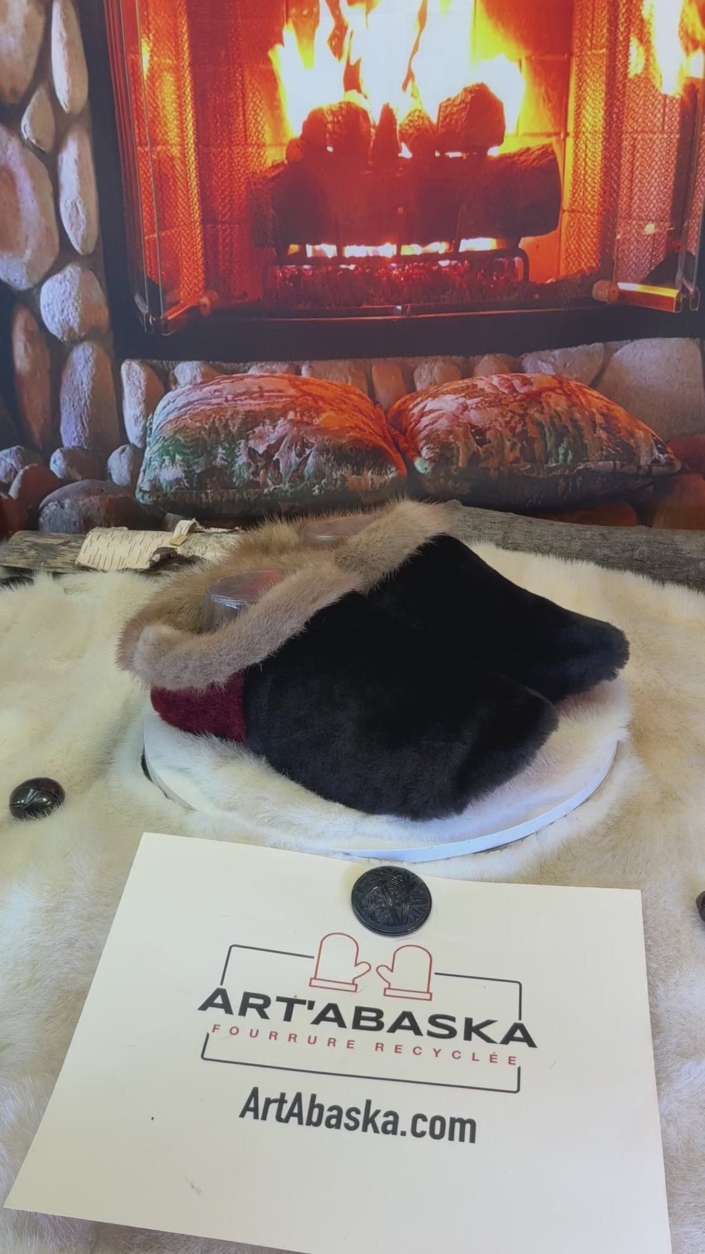 Slipper Les Gisèle pointure 8 femme – Sherling italien & cuir recyclé, pièce unique faite à la main au Québec