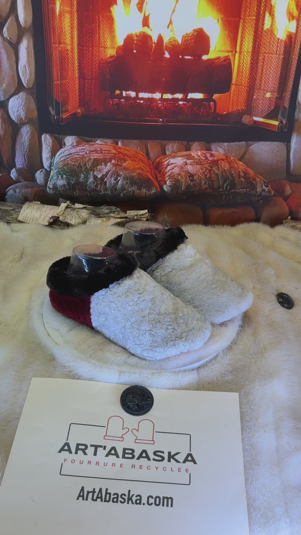 Slipper Irma pointure 7 femme – Sherling italien & cuir recyclé, pièce unique faite à la main au Québec