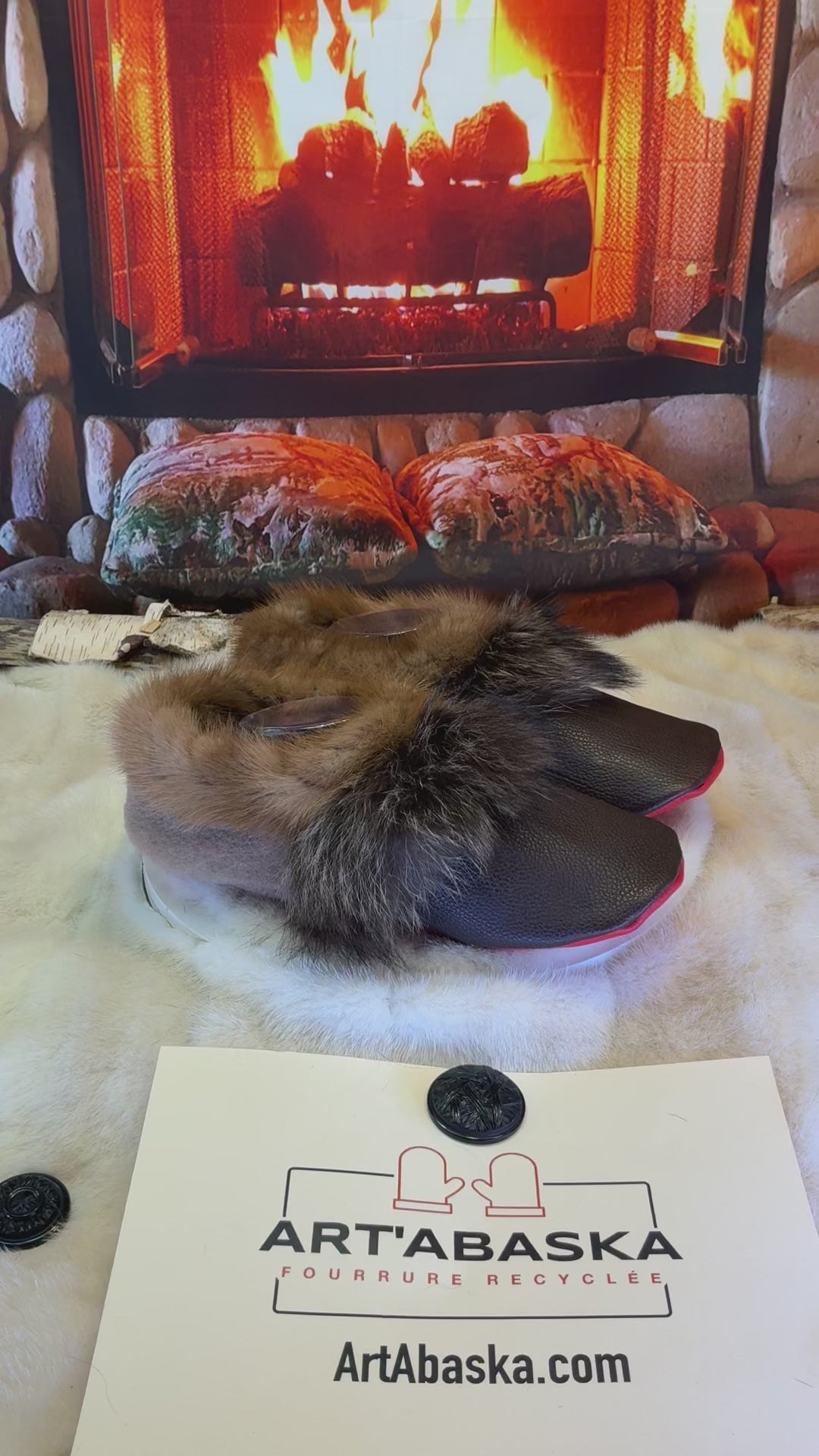 Slipper Fernande pointure 9 Homme / 11 femme  – Sherling italien & cuir recyclé, pièce unique faite à la main au Québec