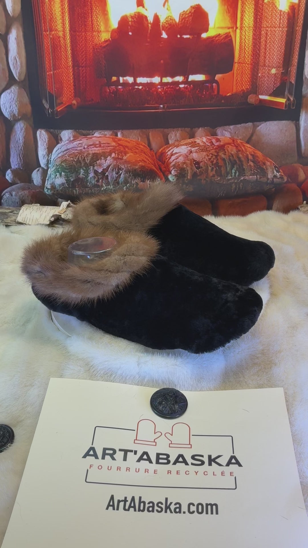 Slipper Colette pointure 11 Homme – Sherling italien & cuir recyclé, pièce unique faite à la main au Québec